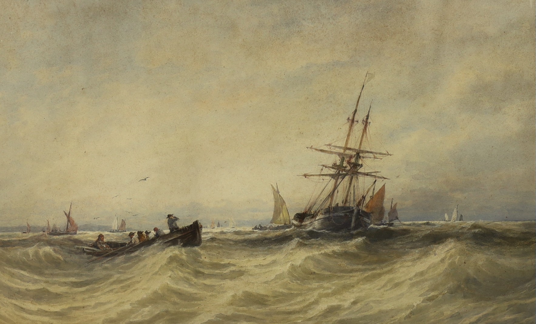 Thomas Bush Hardy (1842-1897), watercolour, 'Morning off the North coast', signed and dated 1878, 33 x 51cm